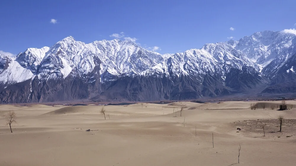 Katpana Desert exists in Skardu and is a small desert but exists at a high altitude.