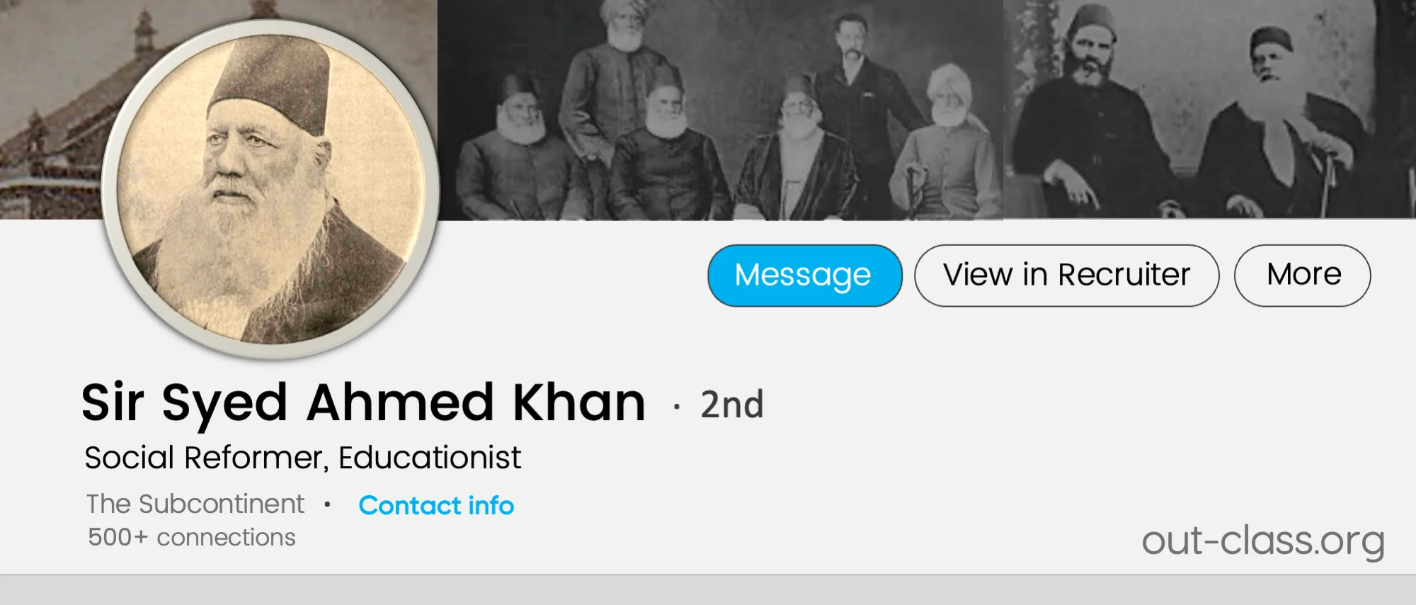 Sir Syed Ahmed Khan, who worked for muslims education through aligarh movement and brought that two nation theory into concept in the subcontinent days.