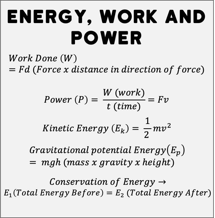 There are two types of energies you should be familiar with to compute O Level Physics answers with ease which is kinetic energy and gravitational potential energy.