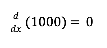 Derivative for the constant term 1000