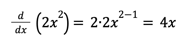 Derivative for the term 2x^2