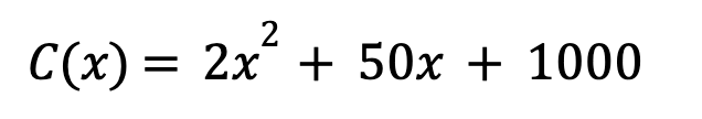 For ease of understanding, let us take the case of a polynomial representing the cost of manufacturing a product as a function of the number of units produced.   The cost function C(x) will be given as follows: