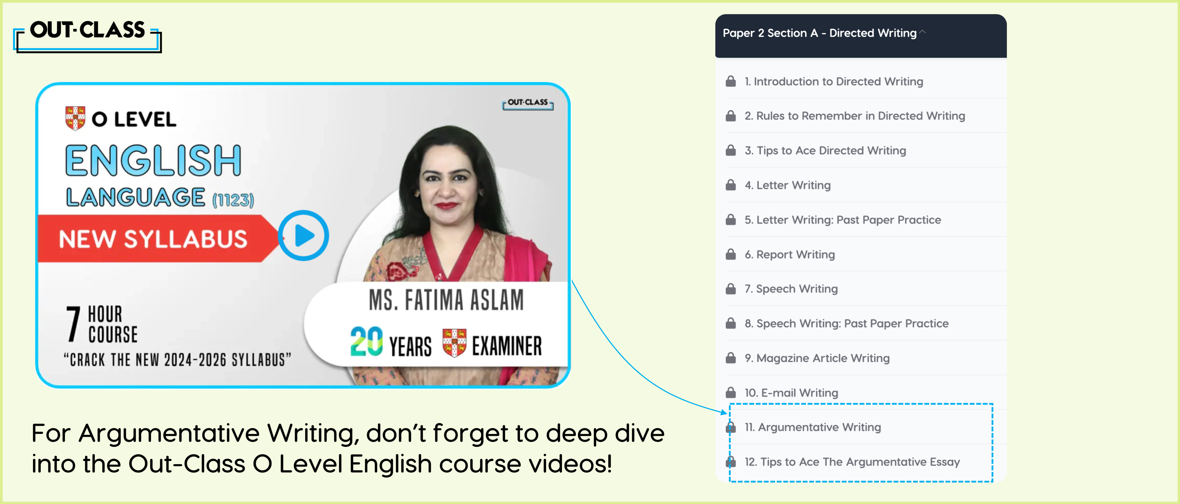 Argumentative writing is part of the directed writing section of O Level English Language course.